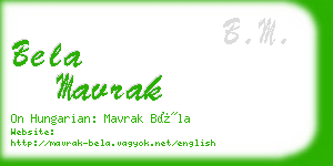 bela mavrak business card